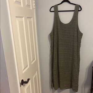 Old Navy Olive Green Crochet Maxi Dress